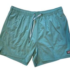 SAXX Oh Buoy 2N1 Stretch Swim Trunks with liner, 5" Inseam Size XL Green